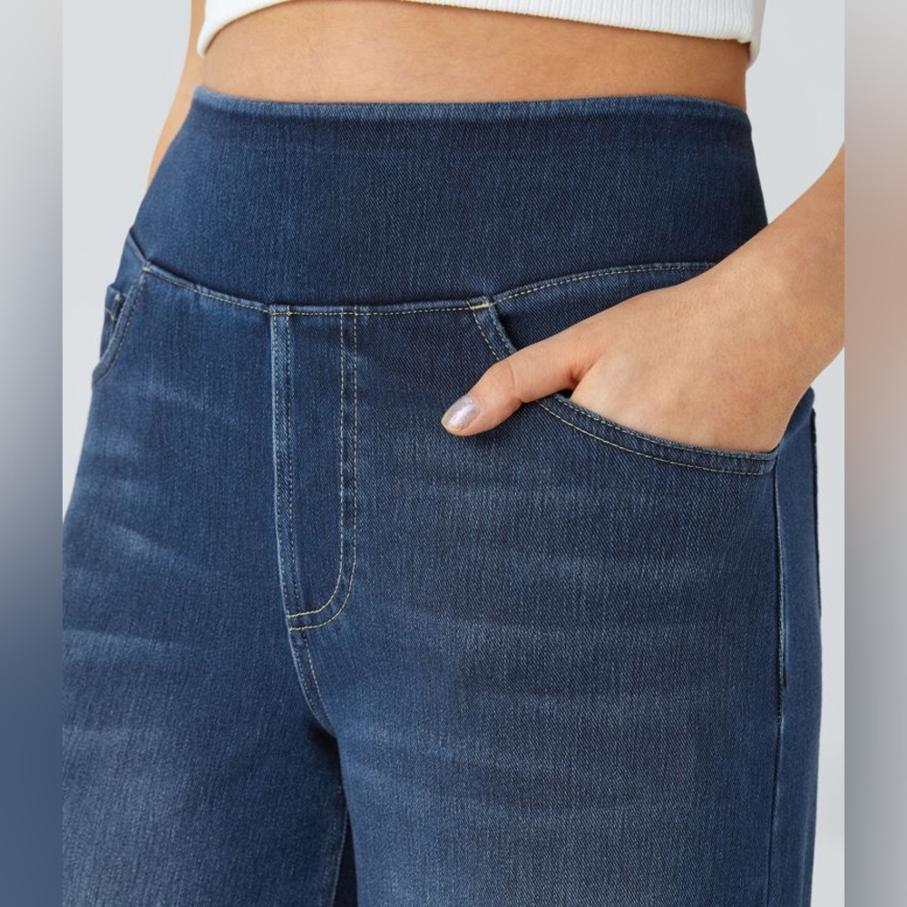 NEW HALARA Flex High Waisted Multiple Pockets Baggy Wide Leg Jeans Size 1X - Picture 10 of 15